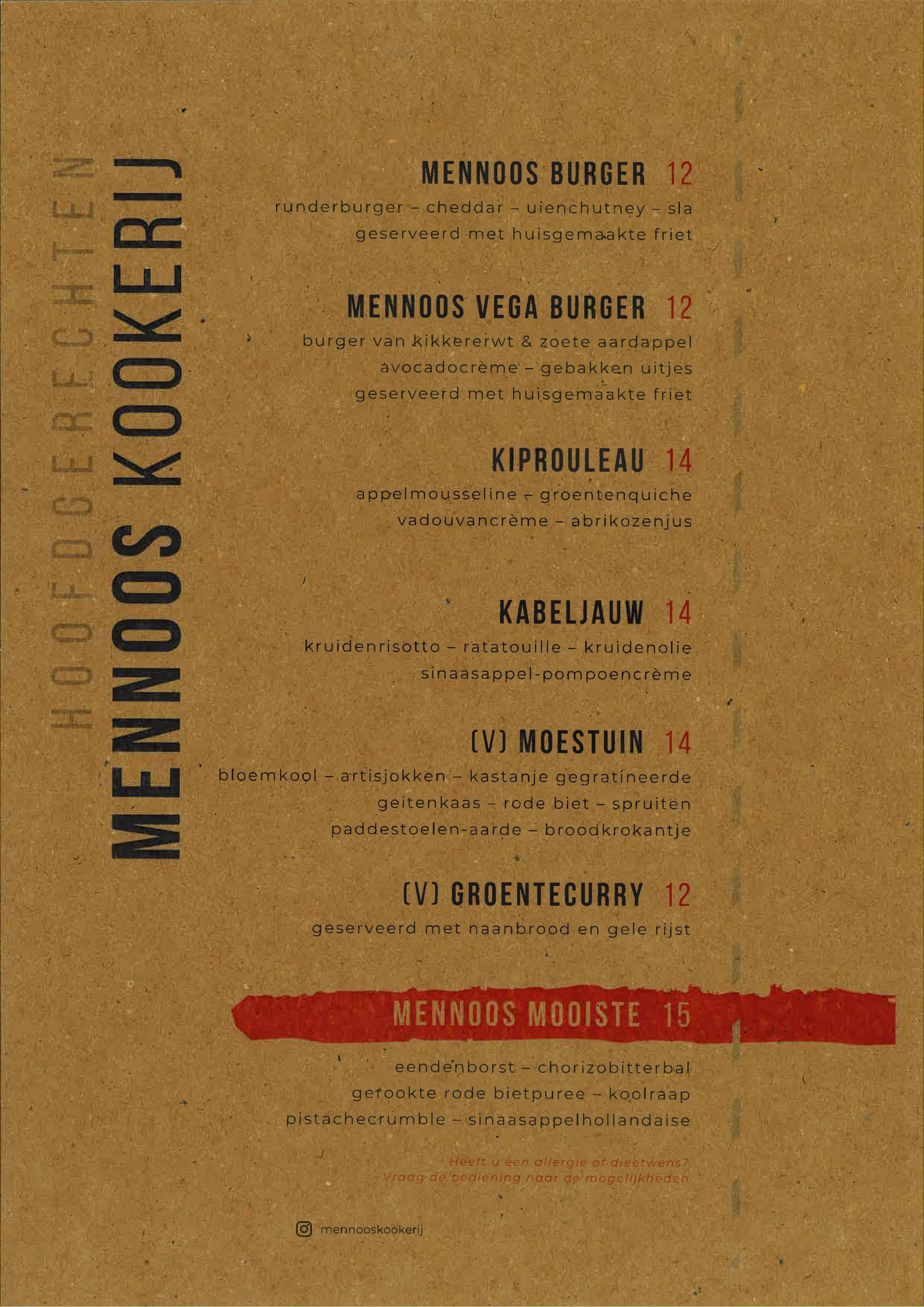 Hoofdgerechten kaart september